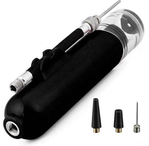 Gdfnmogo Mini aiguille pour buses de basket-ball, ballon de volleyball noir avec ballon de football, double comprend 2 actions plus format rouge, jaune gaz (noir)