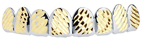 Silber Grillz - One size fits all - Full Size Diamond Cut IV