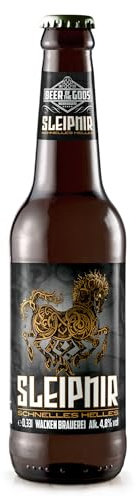 WACKEN BRAUEREI Helles - SLEIPNIR - Craft Beer, 20 x 0,33 l Flasche | Beer of The Gods, Viking Craft beer Tasting Set, Wikinger Kraft Bier, Geschenk für Männer, Party, Festival, Heavy Metal
