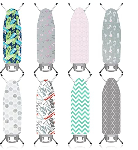 Lightweight Folding Ironing Stands Iron's Board Ironnning Rest Sturdy 4 Leg With Strong Frame And 100% Cotton Cover with Board Free Standing Compact Easy Carry Camper Van Caravan (110x38cm)