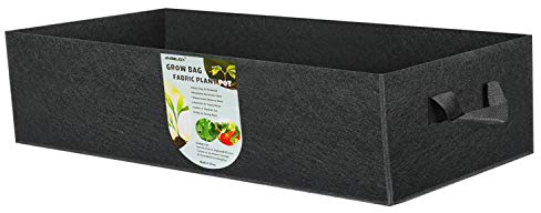 ANGELIOX 1 x Pflanzbeutel, 300 g, verdickter Stoff, Gartenbeet, quadratisch, Blumentopf, Behälter für Kartoffeln, Karotten, Zwiebeln, Taro, Pflanztöpfe mit Griffen (120 x 60 x 20 cm)