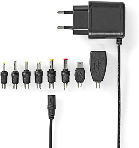 Alimentatore Universale - 12.5 W - 5 V DC - 1.60 m - 2.5 A - 8 Plug(s) - Nero