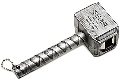 Thor Hammer Bottle Opener 20 cm Beer Opener Large Ideal as a Gift - Bar Beer Opener Wine Mjölnir Bottle Opener (Silver)