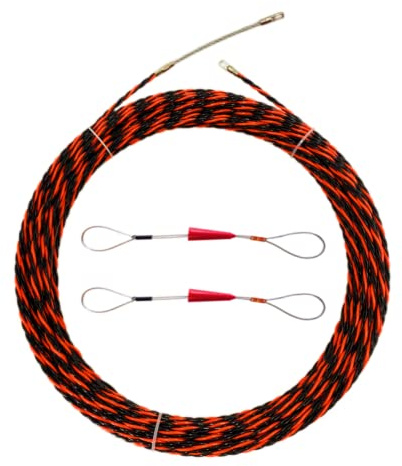 IRSCorp 5 mm 15,2 m 15 m Fischband Kabelabzieher Kabelstangen Kit PET Elektrischer Kabelabzieher durch Wand Drahtführungsvorrichtung Einfädler Fisch Kabelverschluss