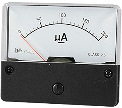 Ruilogod Analoges Display DC 0-200UA Aktuelles Panel Zählermesswerkzeug