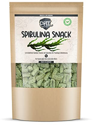 SPIRULINA Snack | Vegane Hundeleckerlis aus Luzerne/Alfalfa, Spinat, Spirulina & Seetang/Knotentang | Getreidefrei | Ohne künstliche Zusätze | Für Hunde jeden Alters | 150g | Deutsche Herstellung