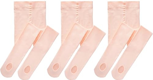 Yitoco Girls Dance Ballet Tights Convertible 60D Pink Leggings for Ultra Soft Kids Students Transition Tights (3 Pairs, Ballet Pink, 10-15 Years, YOTS03-LP-3CL)
