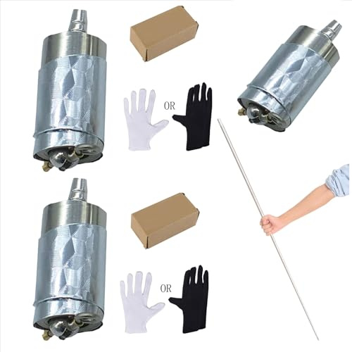 sumrica Magic - 2 bastones de bolsillo para mago profesional, portátil, accesorios de trucos de magia de bolsillo (150-160 cm, plateado)