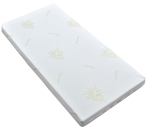 Baby Delux Baby Matratze Kindermatratze 60x120 cm Aloe Vera Schaumstoff Oeko-TEX für Babybett Kinderbett (60x120x6 cm Aloe Vera)