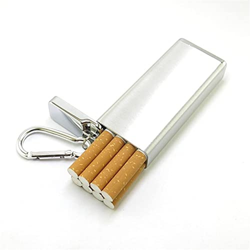 FFTDCYHT Petit étui à Cigarettes, Mini étui à Cigarettes en Aluminium avec Porte-clés, Boîte De Poche à Cigarettes étanche Portable, Mini Conteneurs De Stockage Portables Extérieurs