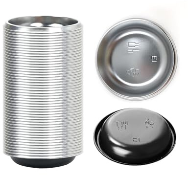 ICSTM Platos desechables para salsa, 100 piezas de plástico desechables para salsa, plato de condimentos, plato de salsa de soja para sushi, mostaza, vinagre, soja, barbacoa, ketchup (plata/negro)