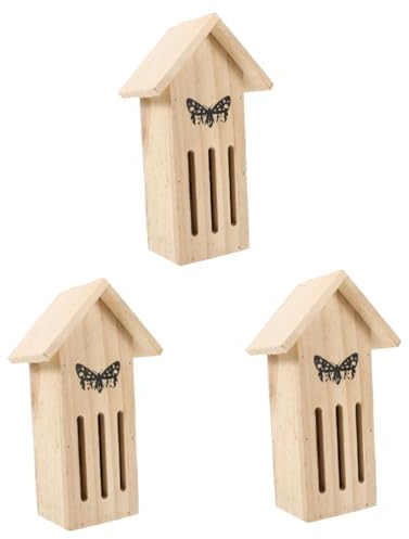 MILISTEN 3 Stück Schmetterlingshaus Futterstation Für Den Außenbereich Schmetterlings Futterstation Aus Holz Hängendes Futterstation Für Den Garten Hängender Lebensraum Im Freien