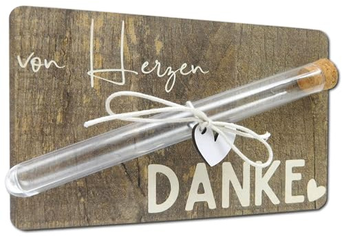 Geldgeschenk Dankeskarte I Originelles kleines Geldgeschenk & Gutscheinidee I Dankeschön Geschenk I Geldgeschenke & Geldverpackung I Karte mit Gravur Von Herzen Danke