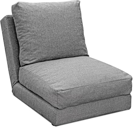 EVERGREENWEB - Sofá Cama Convertible 3 en 1, Colchón Plegable | Puf y Cama Regulable en 5 Posiciones Ergonómico | Grosor 15 CM | Tejido Suave extraíble | Gran Comodidad (Gris, 1 Plaza)