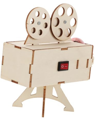BESTonZON 1 Jeu projecteur de cinéma Kit de Bricolage Scientifique Kit de Construction Jouet educatif Matériel de projecteur Scientifique DIY Kit de projecteur Scientifique DIY en Bois Beige