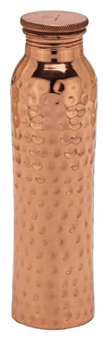 NKlaus Hammered Curve 16145 - Bottiglia in rame puro (100%) fatta a mano, design elegante