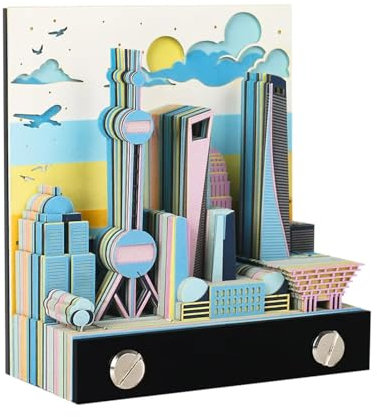 3D-Notizblock, 3D-Notizblock, künstlerische Blöcke, kreative 3D-Haftnotizen, urbanes Architektur, Papierschnitzerei, 3D-Kunst-Notizblock, 148 Blatt, Notizblock, Kunstblöcke, für Zuhause, Büro,
