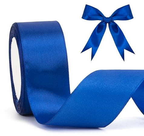 Geschenkband Blau 40mm Schleifenband 23 Meters Satinband Navy Blau Für Geschenkverpackung Seidenband Dunkelblau Geschenkbänder Für Nähen Haarbögen Stoffband Für Geburtstag Deko Satinbänder