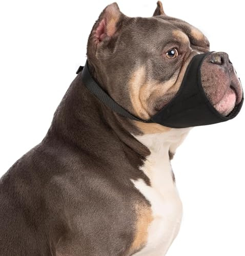 Maulkorb für Pitbull, weicher Maulkorb für Rottweiler, American Bully Bulldogge, Boxer, um Beißen und Bellen zu verhindern, für mittelgroße und große kurze Schnauze für die Fellpflege (XL)
