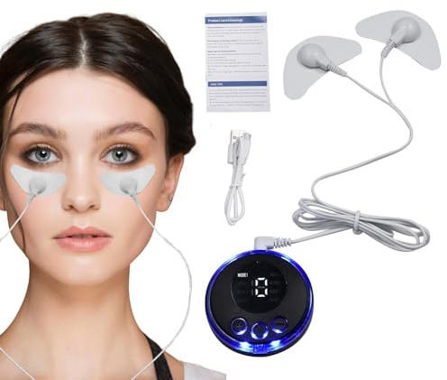 EMS Massage Device - Firming Facial Masseur, lappar med 8 lägen | Elektrisk mikrocourant, 19 nivåer av intensitet, muskelstimulator för ansikte och kropp, toningseffekt och myra