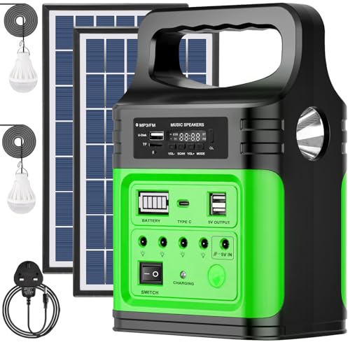 Upgrade-Vclpower 20000mAh DC Power Bank Station with Solar Panels,12V/9V Output Fast Charging Portable Power Station for Home Emergency Outdoor Camping Gift for Men