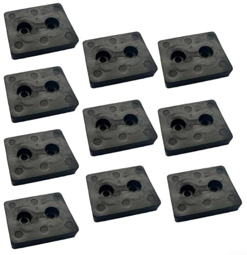 HOHOVYVY Pack of 10 Rubber Damping Pads Vibration Absorber Shock Absorber for Fitness Equipment Black 44 x 35 x 9.5 mm