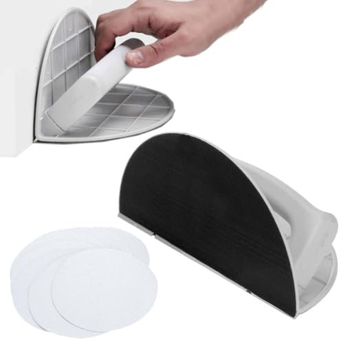 Multifunctional Semi-Circular Angle Sanding Sandpaper Tool, Self-Adhesive Handheld Micro Detail Sander Kit, Drywall Corner Sander, with 10 Sandpaper, DIY Polishing Grinding for Wall, Corner