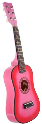 Toddmomy Gitarre aus Lindenholz Kleines Holzspielzeug Musikinstrument für Mädchen Klarer Angenehmer Griff Kreatives Musikspielzeug zur Musikalischer Entwicklung