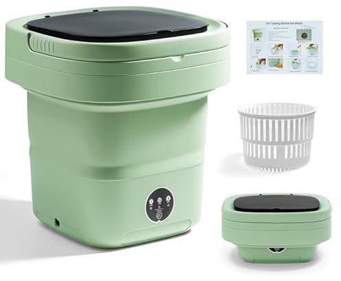 Portable Washing Machine, Mini Washer, 16L Upgraded with Spin Basket, Foldable Design Ideal for Apartment, Home and Hotel, portable washer 3 Cleaning Modes Suitable for Small Clothes