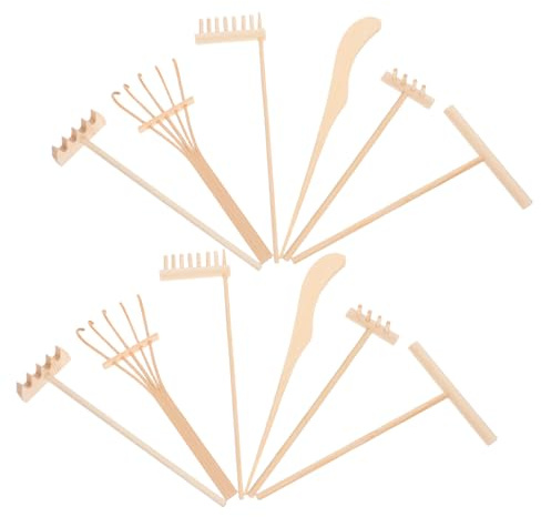ifundom Râteau Miniature Bois pour Jardin Zen Ensemble Outils De Jardinage pour Sable Miniature Accessoire Décoratif pour Maison