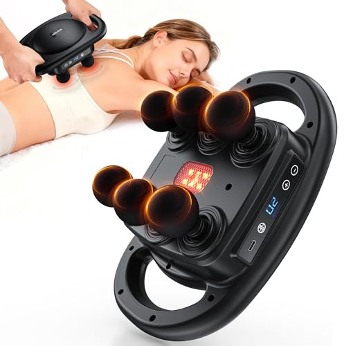 AERLANG Massagepistole,6-Kopf Massagepistole,Massage Gun,Elektrische Handmassagegeräte,Rückenmassagegerät,Die richtige Geschenkwahl