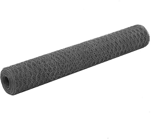 Drahtzaun Stahl mit PVC-Beschichtung 25x1 m Grau Maschendraht Zaun Gartenzaun Geflügelzaun Tierzaun Gartenzäune Gartentor Gartenzaun Begrenzung