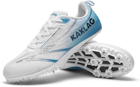 Dwihuize Zapatillas De Atletismo Hombre Mujer Zapatillas Deportivas con Clavos para Correr Ligeras Y Transpirables para Jóvenes Y para Carreras De Velocidad,Azul,45 EU
