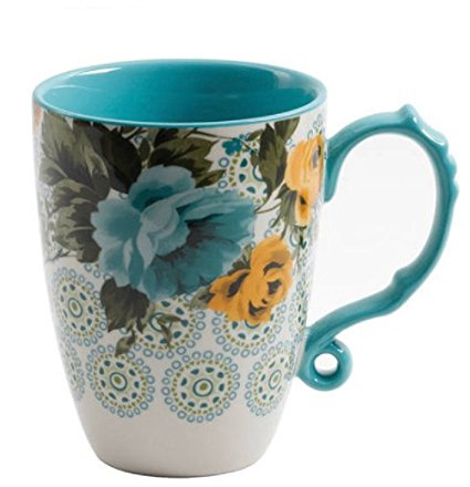 The Pioneer Woman Rose Shadow 24-Ounce Floral Jumbo Latte Mug