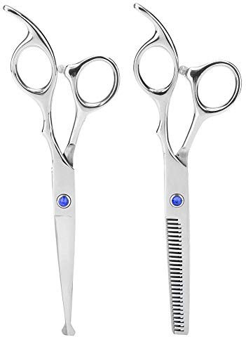 Set di Forbici Professionali per Taglio di Capelli - Testa Tonda e da Parrucchiere per Bambini (Blu)