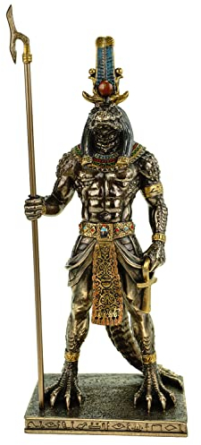 Veronese Figura Sobek Egipcio Dios El Nils 29CM Egipto Faraón Bronceada