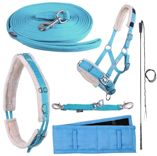 NETPROSHOP Longieren Zubehör Farbe Hellblau Wählen Sie: Zaum, Longe, Pad oder Gurt usw., Auswahl:Longiergerte, Groesse:One Size