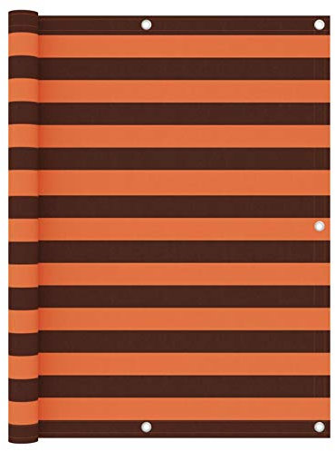 Tidyard Balkon Sichtschutz Balkonabdeckung Balkonverkleidung Beschattung Sonnenschutz Terrasse Balkonfächer Garten Orange und Braun 120x300 cm Oxford-Gewebe