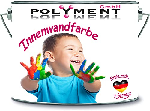 Polyment GmbH Innenwandfarbe Bunt hochdeckende Farbe lösemittelfrei 1x streichen ist deckend (5 l, Flieder Lavendel)