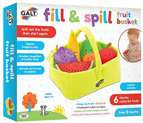 Galt Fill & Spill Fruit Basket, Soft Activity Toys, Ages 9 Months Plus