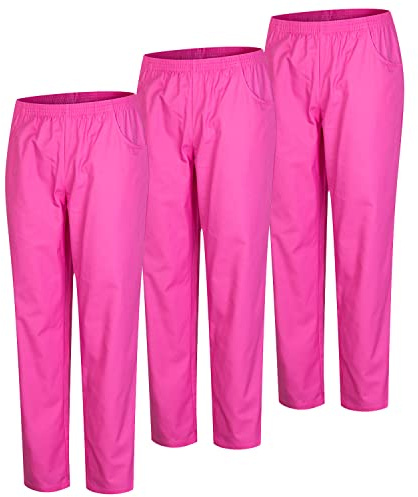 MISEMIYA - Pack 3 Pcs - PANTALÓN Sanitario Unisex - Uniforme Sanitario Uniformes MEDICOS PANTALÓN DE Trabajo - L, Fucsia 21
