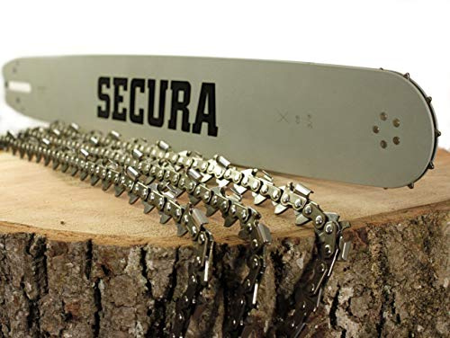 SECURA Kit 3x Chaîne de Scie + 1 Guide 35cm 3/8P 1,3mm 52 compatible avec Dolmar PS32