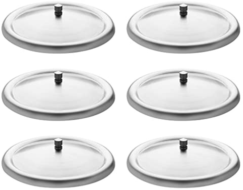 UPKOCH 6 Stücke Edelstahl Tasse Becher Deckel Tassendeckel Ersatzdeckel Dosendeckel Becherdeckel Anti Trinkdeckel Becher Abdeckung Cover für Kaffeetasse Kaffeebecher Trinkbecher Gläser Schüssel