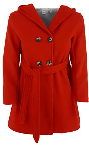 JOPHY & CO. Cappotto Bambina Doppiopetto con Cappuccio e Tasche (cod. 2078)