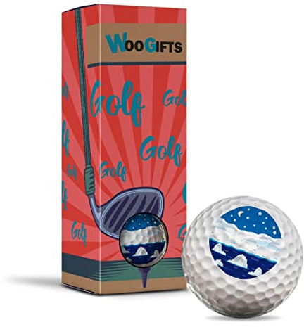 3 x Golfbälle in der Box - Winter Schnee Weihnachten Eisberg Sterne Witz Lustig Golf Golf Fan Club Sport Hochzeit Papa Ehemann Freund Männer Jungen Ball Geschenk #10716