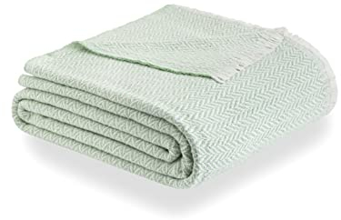 Todocama - Coperta in cotone extra morbido, quattro stagioni, copriletto multiuso, plaid per letto, coperta in pile, copriletto, copriletto, copriletto, copriletto. (120 x 180 cm, verde menta),