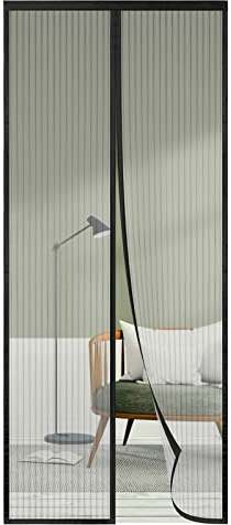 Fliegengitter Balkontür 120x200, SHA2WEN Fliegengitter Tür Schwarz, Genießen Sie den Sommer mit Ihrer Familie