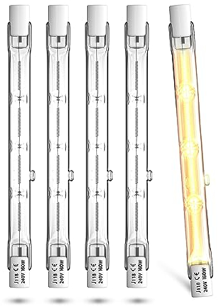 Bonlux R7S Halogen Leuchtmittel 230V 160W Ersatz für R7S LED 118mm Dimmbar 20W, Halogenstab 118mm Halogenlampe Linear J118, Warmweiß 2700K, für Arbeitsleuchten,Landschaftsleuchten,Stehleuchten 5 Stück