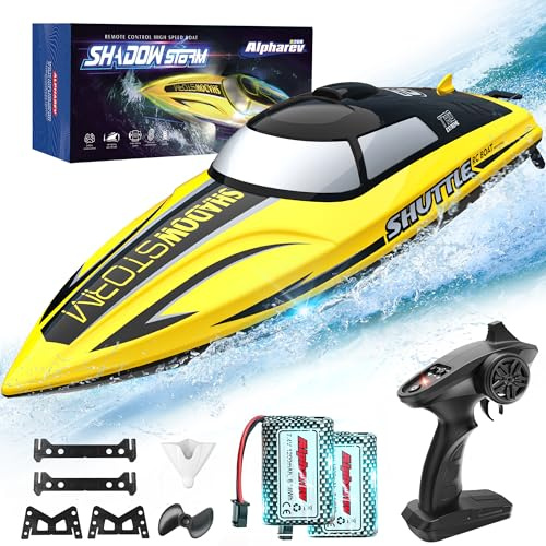 ALPHAREV RC Boat - R208 20+ MPH Fast Remote Control Boat for Pool & Lake, 2.4GHz RC Boats for Adults & Kids, Summer Water Toys Birthday Gifts for Boys