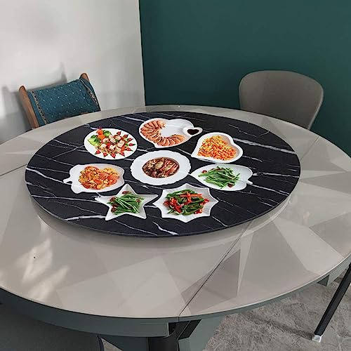 SAGIDAR Plateau Tournant en Bois, Rond Plaque De Service Rotatif, Table À Manger Plateau De Service, Silencieux, Facile À Partager, 6 Couleurs, Belle Et Durable, pour Les Fêtes, Les Banquets